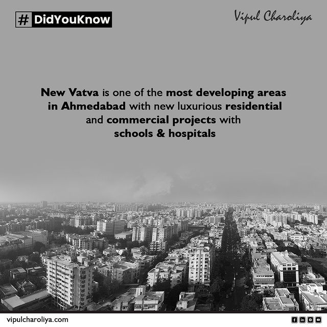 Experience luxury living and convenience in the thriving hub of New Vatva, Ahmedabad, with top-notch residential, commercial, educational, and medical facilities.

#DidYouKnow #RealEstateNews #RealEstate #VipulCharoliya