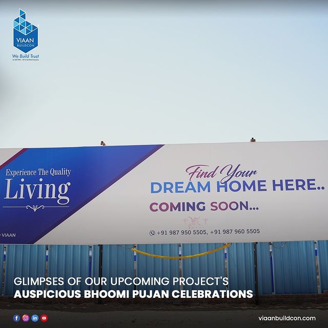 Sharing a few snippets from our precious function, Bhoomi Pujan of our upcoming project. 
We are all set to give you a luxurious lifestyle. 

#BhoomiPujan#StayTuned #ComingSoon #RisingSoon #GrowingSoon #Innovations #Excellence #PleasantLiving #PreferredLocation #LocationBenefits #ViaanBuildcon #NewVatva