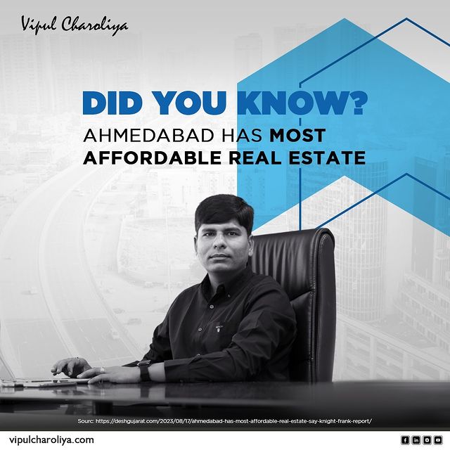 According to the Knight Frank report for the first half of 2023, Ahmedabad stands out as the most affordable city for real estate in India. The report reveals that Ahmedabad has the lowest EMI-to-income ratio among the top eight Indian cities, at just 23%. Pune and Kolkata follow closely with ratios of 26%.

#AffordableAhmedabad #RealEstateIndia #HousingAffordability #AhmedabadRealEstate #PropertyMarketTrends #realestatenews #realestateinvestment #factsofrealestate #factsandfigures #vipulcharoliya